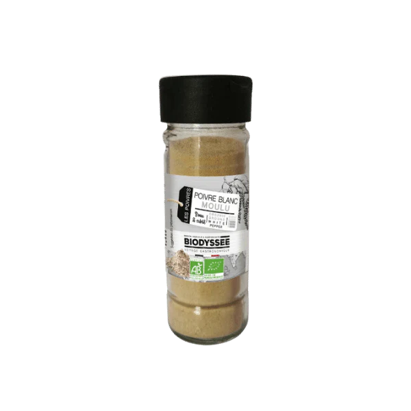 Poivre blanc moulu bio - 50g - Image 2