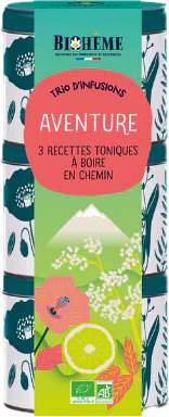 Trio d'Infusions Aventure vrac 3 boîtes 150g bio