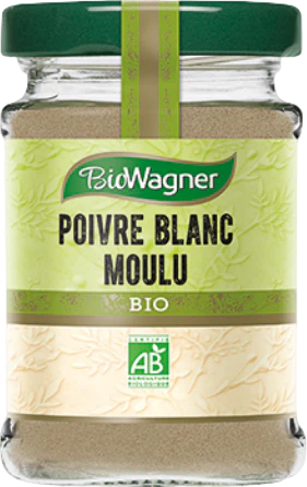 Poivre blanc moulu bio - 50g