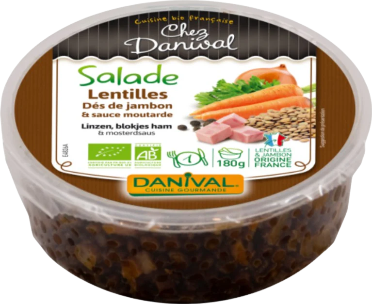 Salade lentille, dés de jambon et moutarde bio - 180g - Image 3