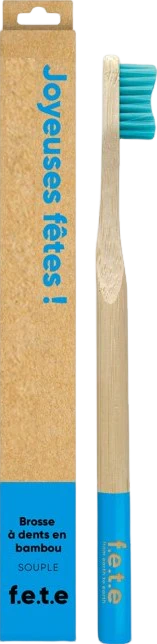 Brosse à dents en bambou souple bleue - Image 2