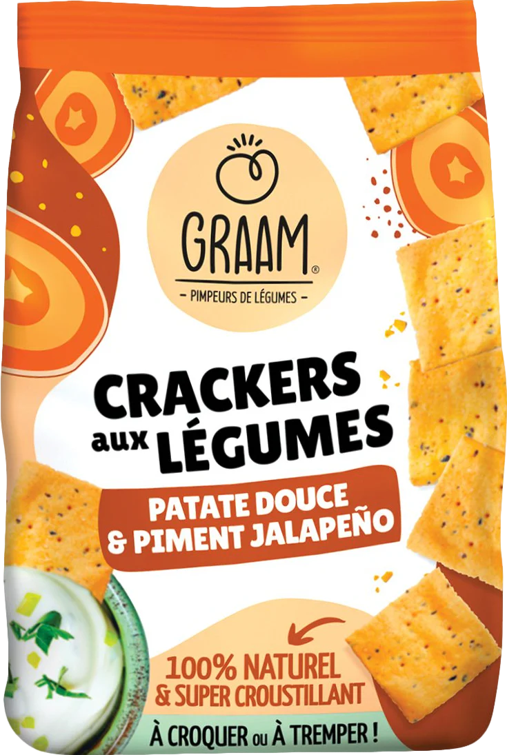 Crackers patate douce et piment jalapeno - 90g