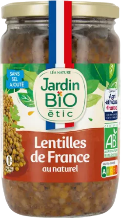 Lentilles vertes au naturel bio - 660g