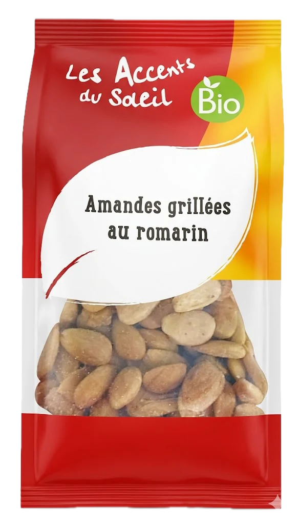 Amandes grillées au romarin bio - 125g