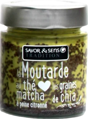 Moutarde au thé matcha citronné et graines de chia - 130g