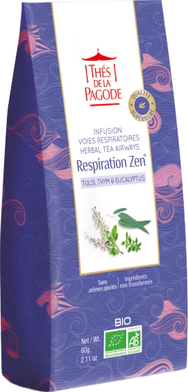 Infusion respiration au thym, eucalyptus et tulsi bio - 60g