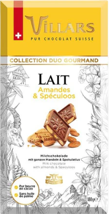 Tablette chocolat au lait amandes et speculoos - 180g